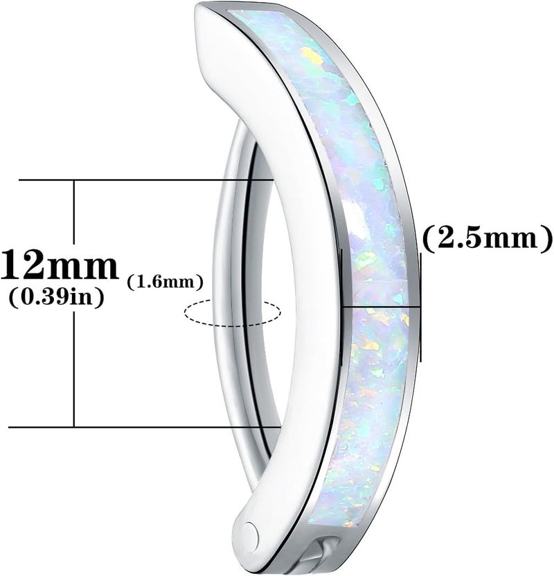 VOJO 14G G23 Titanium Clicker Belly Button Ring,10/12mm Reverse Curved Hoop Navel Barbell Piercing Jewelry - Image 5